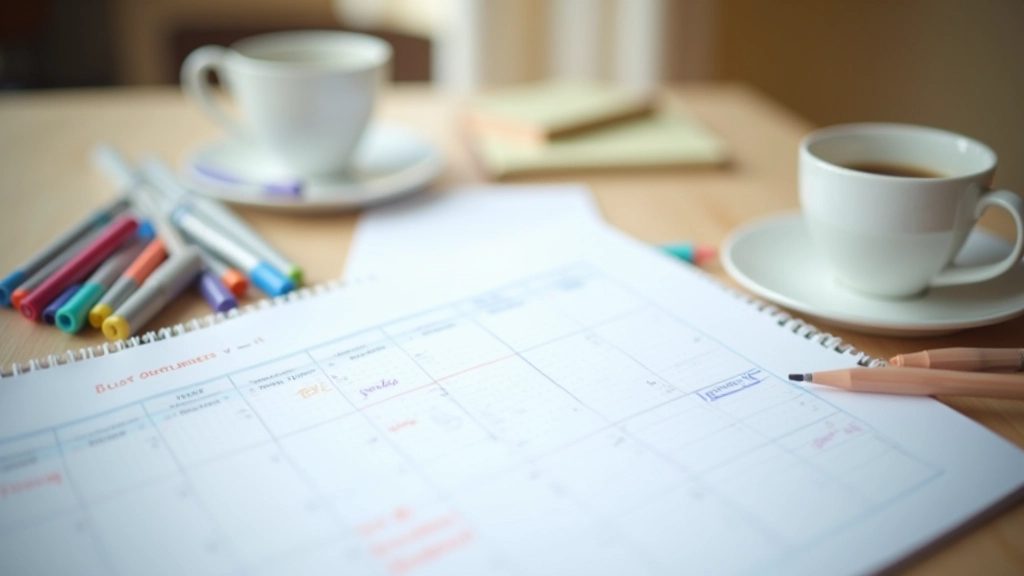 Calendrier universitaire avec dates clés marquées, agenda étudiant avec jalons importants et deadlines colorées