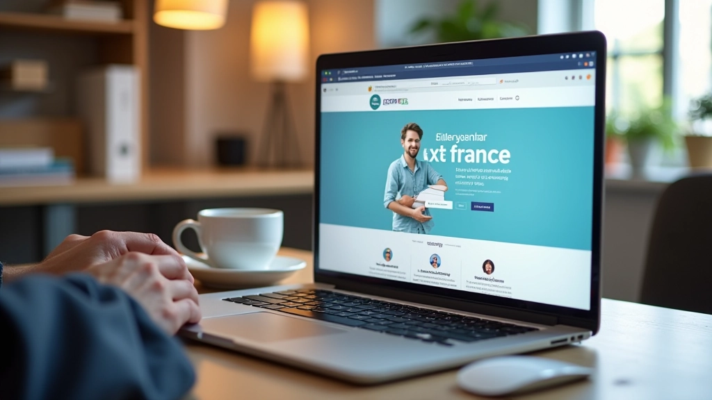 Ordinateur portable avec site d'aide aux étudiants ouvert, recherche de bourses en ligne, environnement d'étude numérique moderne