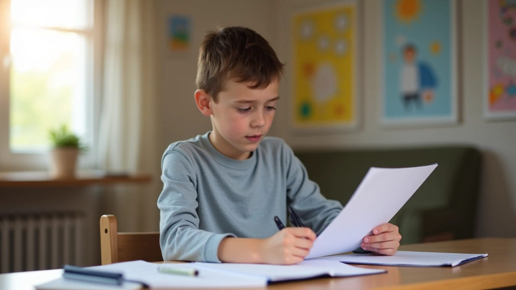 Jeune adolescent lisant un document bancaire sur le livret jeune, plan d'épargne