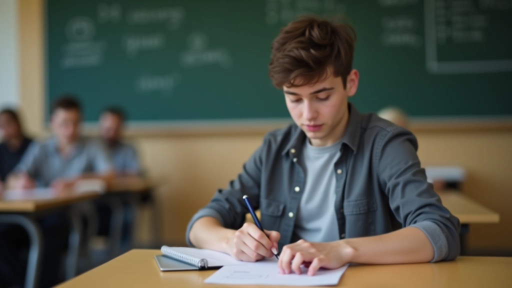 Jeune adulte en classe, prenant des notes, environnement d'apprentissage universitaire moderne